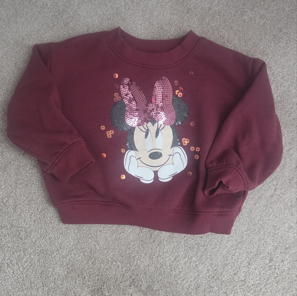 jumping beans Maroon Minnie Mouse Sequin Sweatshirt